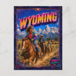 Cartão Postal de Wyoming dos Anos 80 Retro
