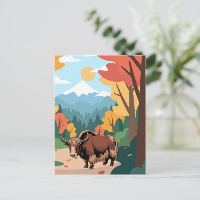 Cartão Postal de Yak (Em pé/Frente)