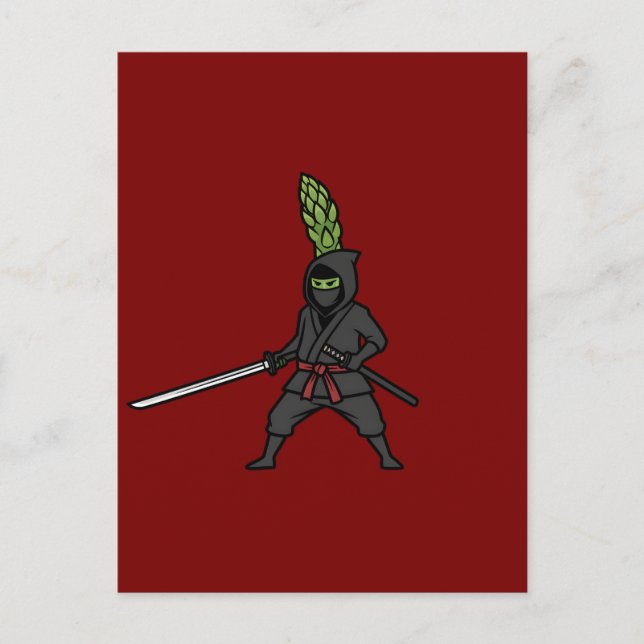 Cartão Postal Deadly Asparagus Ninja Shinobi Needle Sword  (Frente)