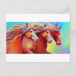 Cartão Postal debandada de cavalo pintingnovikova