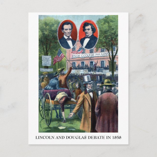 Cartão Postal Debate de Lincoln-Douglas de 1858 (Frente)