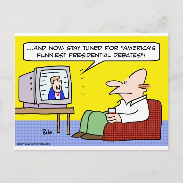 Cartão Postal debates presidenciais mais engraçados na américa (Frente)