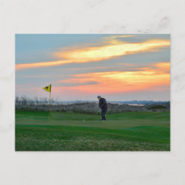 Cartão Postal Décimo oitavo Verde em Sunset na Ilha de Kiawah