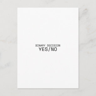 Cartão Postal Decisão Binária Sim Não Máquina de Escrever Minima