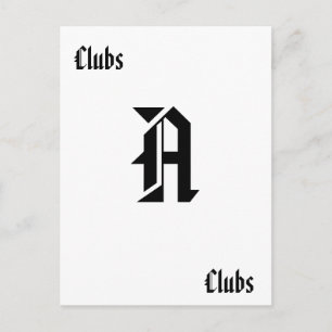 Cartão Postal Deck of Cards Ace of Clubs