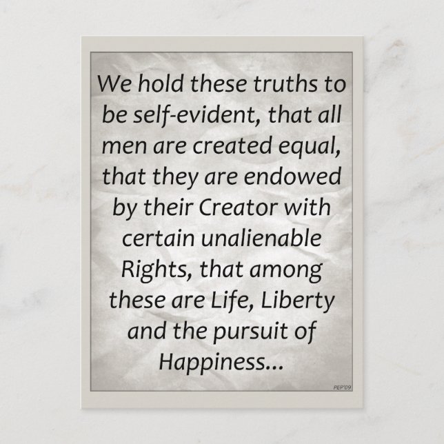 Cartão Postal Declaração de independência (Frente)