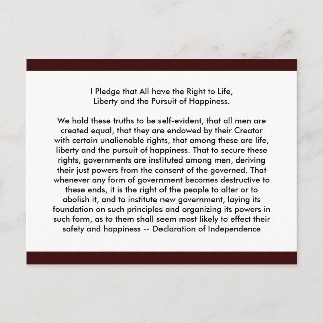 Cartão Postal ! Declaração de Independência do Crio U (Frente)