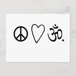 Cartão Postal Declaração de Paz Amor Om