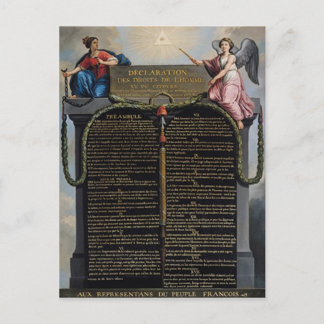 Cartão Postal Declaração dos direitos de homem e de cidadão (Frente)