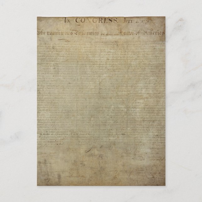 Cartão Postal Declaração original de independência (Frente)