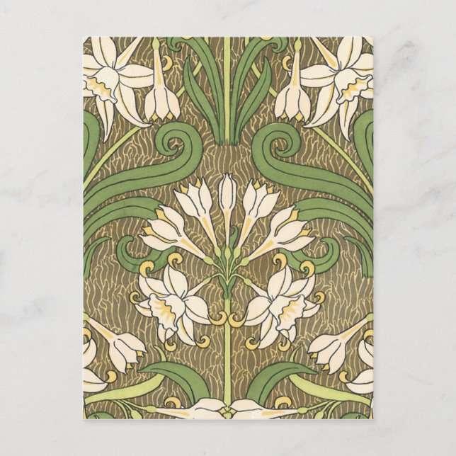 Cartão Postal Deco Branco Floral (Frente)