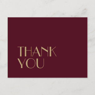 Cartão Postal Deco de Tipo Dourado   Agradecimento de Casamento 