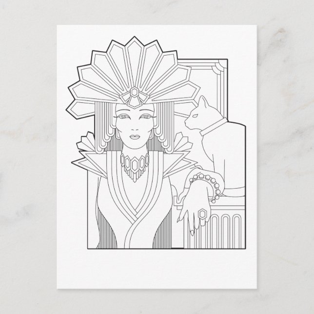 Cartão Postal Deco Priestess (Frente)