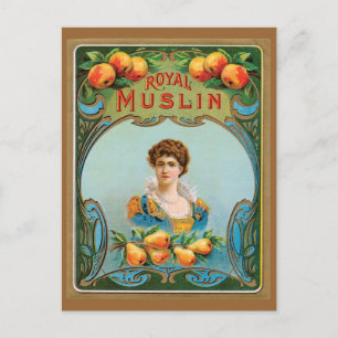 Cartão Postal Deco Vitoriano Arte em Musselina Real