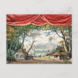 CARTÃO POSTAL DECOR DE BACKDROP DO PALCO TEATRO, PRESENTE GISELL