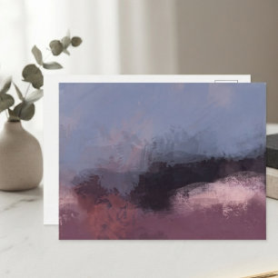 Cartão Postal Decoração de Galeria Abstrata Rosa Poeirenta Chic