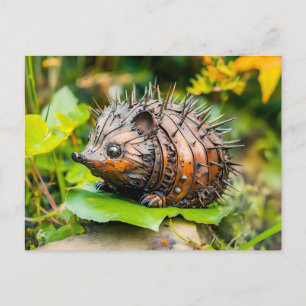 Cartão Postal Decoração de jardim de ouriço metálico de férias