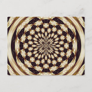 Cartão Postal Decoração de Mandala de Flor de Caleidoscópio de M