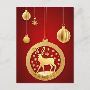 Cartão Postal Decoração de Natal de Árvore de Natal Dourada Eleg