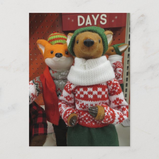 Cartão Postal Decoração de Raposa e Cerveja (Frente)