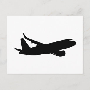 Cartão Postal Decoração de Voo do Jet Liner Silhouette