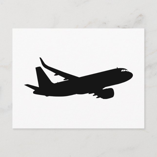 Cartão Postal Decoração de Voo do Jet Liner Silhouette (Frente)