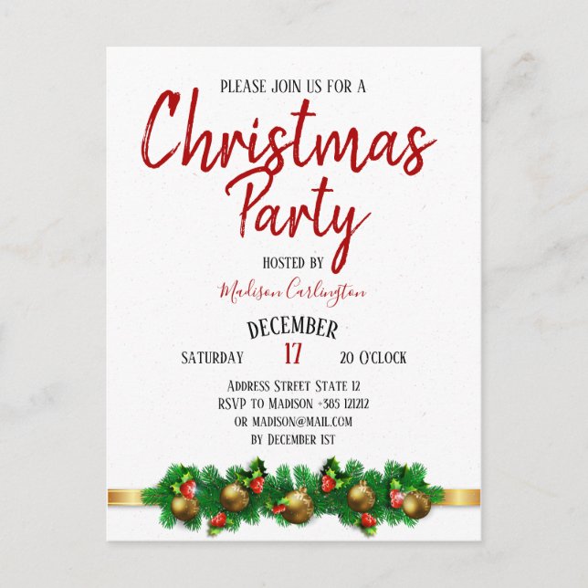 Cartão Postal Decoração Mistletooe Bells (Frente)