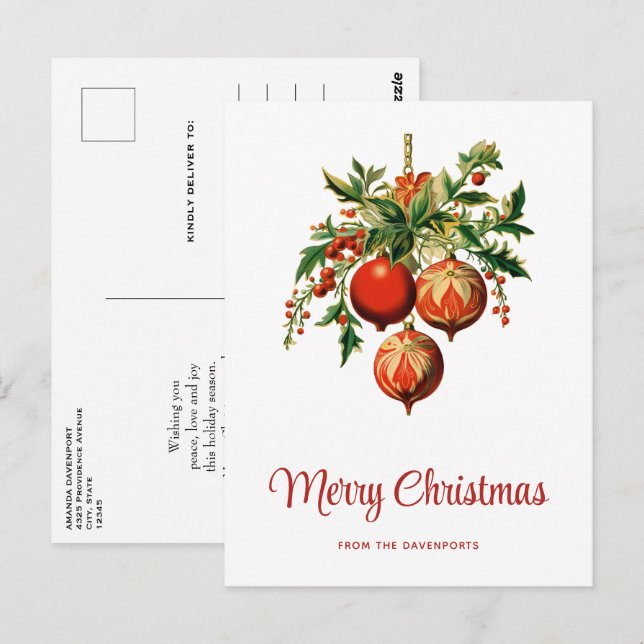 Cartão Postal Decorações da Árvore de Natal Legal (Frente/Verso)