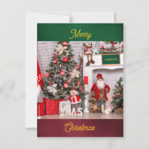 Cartão Postal Decorações de Natal do Papai Noel