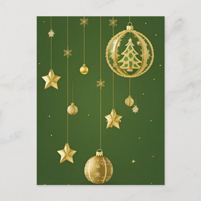 Cartão Postal Decorações Festivas de Natal (Frente)