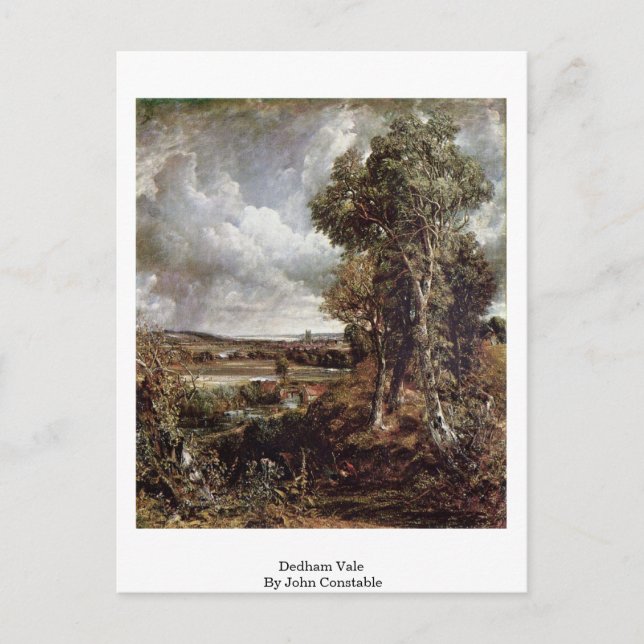 Cartão Postal Dedham Vale Por John Constable (Frente)