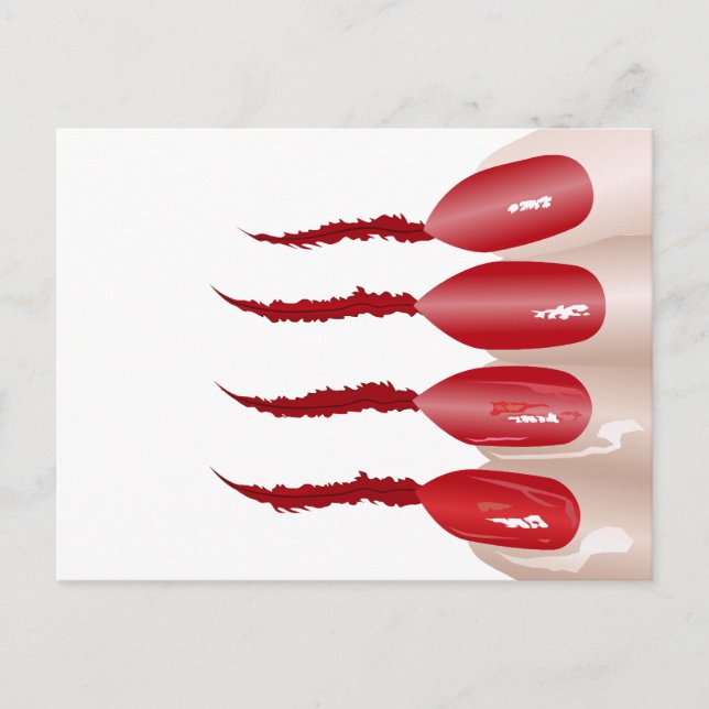 Cartão Postal Dedo da mão de vampiro (Frente)