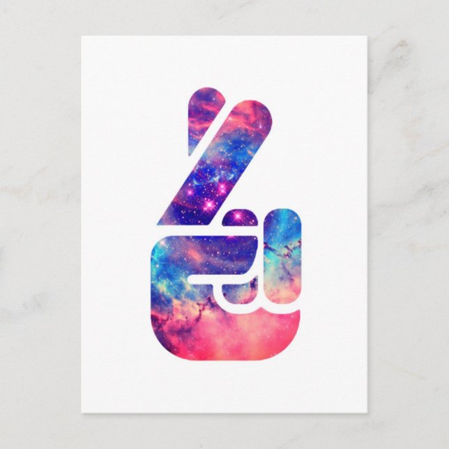 Cartão Postal Dedos Universos Cruzados (Frente)