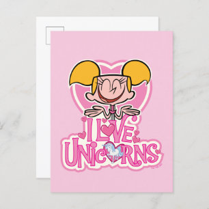 Cartão Postal Dee Dee - Eu Amo Unicórnios