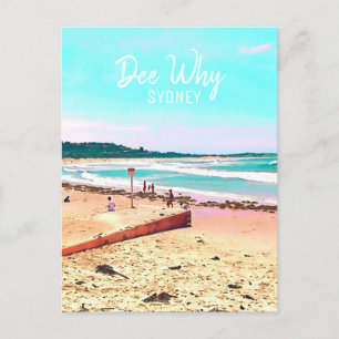 Cartão Postal Dee Why Sydney Norte Beaches retro viagem