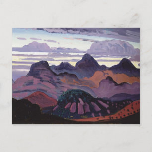 Cartão Postal Deep Twilight, Pirenéus, c.1912-13 (petróleo no