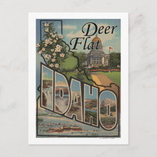 Cartão Postal Deer Flat, Idaho - Cenas com Letras Grandes