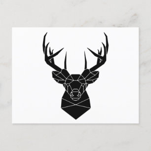 Cartão Postal Deer Head Geométrico Arquivo Ai Silhouette Stag
