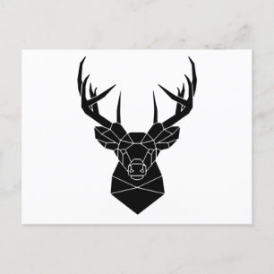 Cartão Postal Deer Head Geométrico Arquivo Ai Silhouette Stag