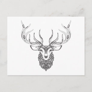 Cartão Postal Deer Horled Head Inspirado