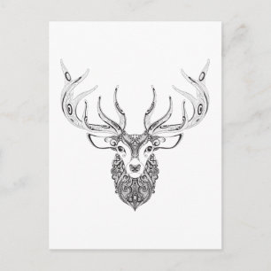 Cartão Postal Deer Horled Head Inspirado