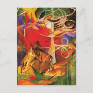 Cartão Postal Deer in the Forest por Franz Marc