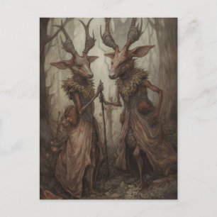 Cartão Postal Deer no cartão-postal do Woods