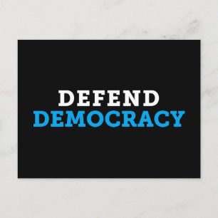 Cartão Postal Defend Democracy Black Postcard