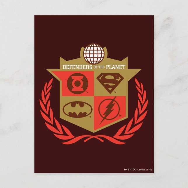 Cartão Postal Defensores da Liga da Justiça do Planeta (Frente)