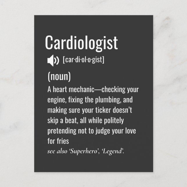 Cartão Postal Definição de Cardiologista  (Frente)