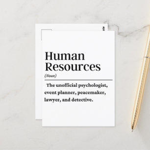 Cartão Postal Definição de recursos humanos