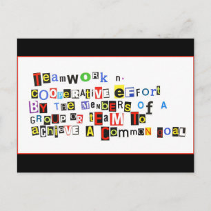 Cartão Postal Definição de Trabalho em equipe