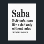 Cartão Postal Definição Saba Avô Hebreu Gif Judaico Hanukkah<br><div class="desc">Camisa de Definição Engraçada Saba Hanukkah</div>