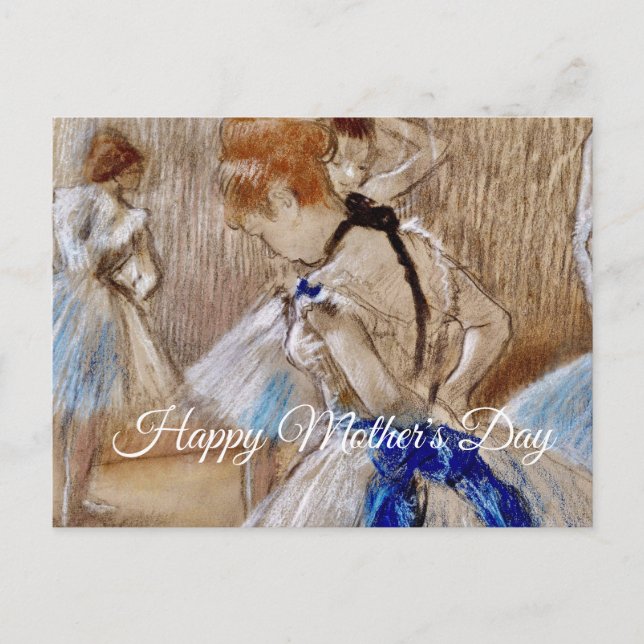 Cartão Postal Degas Dancer With Blue Ribbon (Frente)